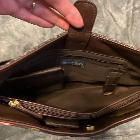New Bueno purse, handbag. Brown with floral front - Picture 7 of 11